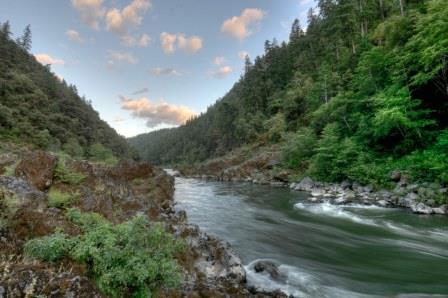 Rogue River flows by